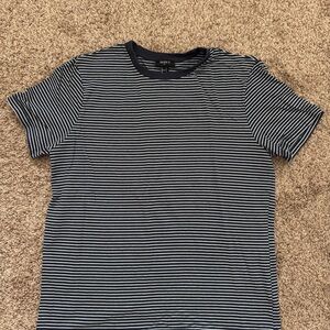 Forever 21 Dark Navy and White Striped Short Sleeve Tee